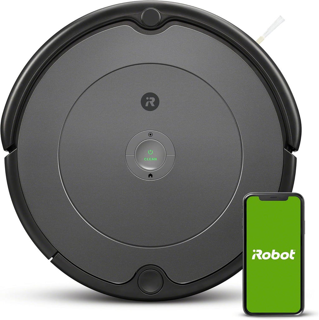 Robot aspirapolvere e lavapavimenti iRobot Roomba Combo Essential (Y0112), potente aspirazione e lavaggio, sistema di pulizia a 4 fasi, 3 livelli di aspirazione, pulizia Spot, controllabile tramite app, pulsanti o voce, Bianco