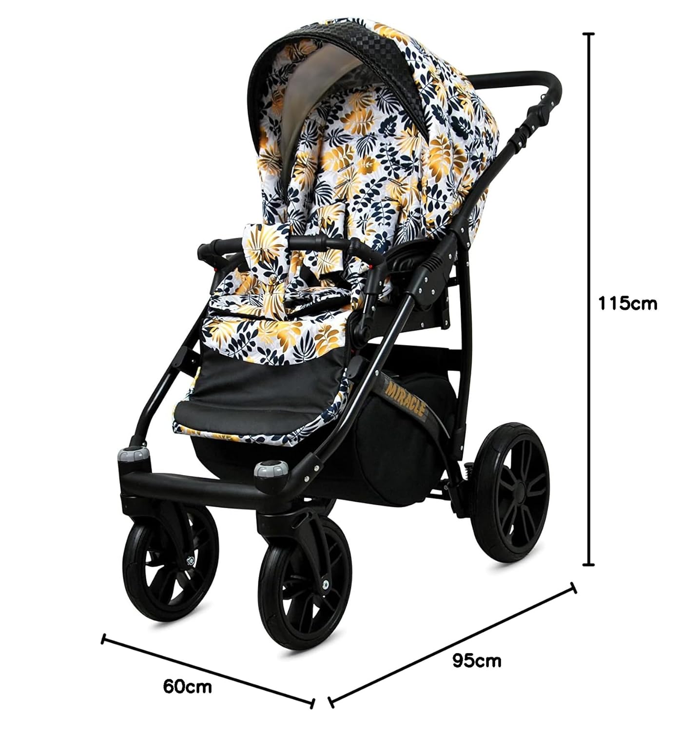 BabyLux® Bambimo Set Passeggino 3 in 1 - Optimal - incl. Navicella, Seduta Passeggino, Seggiolino Auto Ovetto - Seggiolino Auto - Set Passeggino - Passeggino Combinato con Borsa Fasciatoio, Parapioggia ecc.