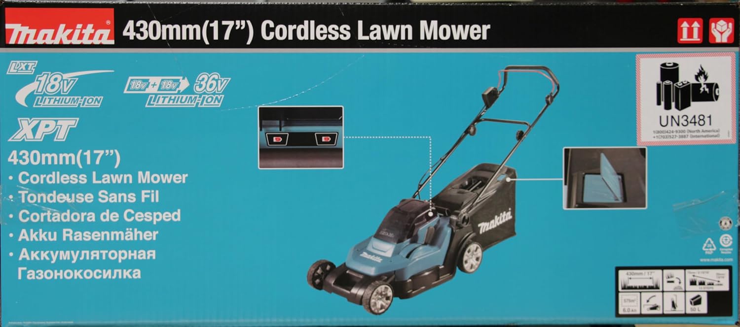 Makita DLM432Z Tosaerba a batteria 2x18 V (senza batteria, senza caricabatterie)