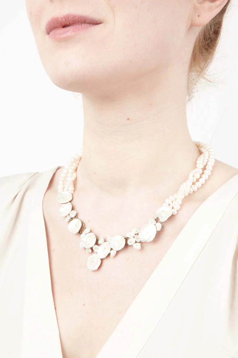 Collana dollaro d'argento - Perla attorcigliata