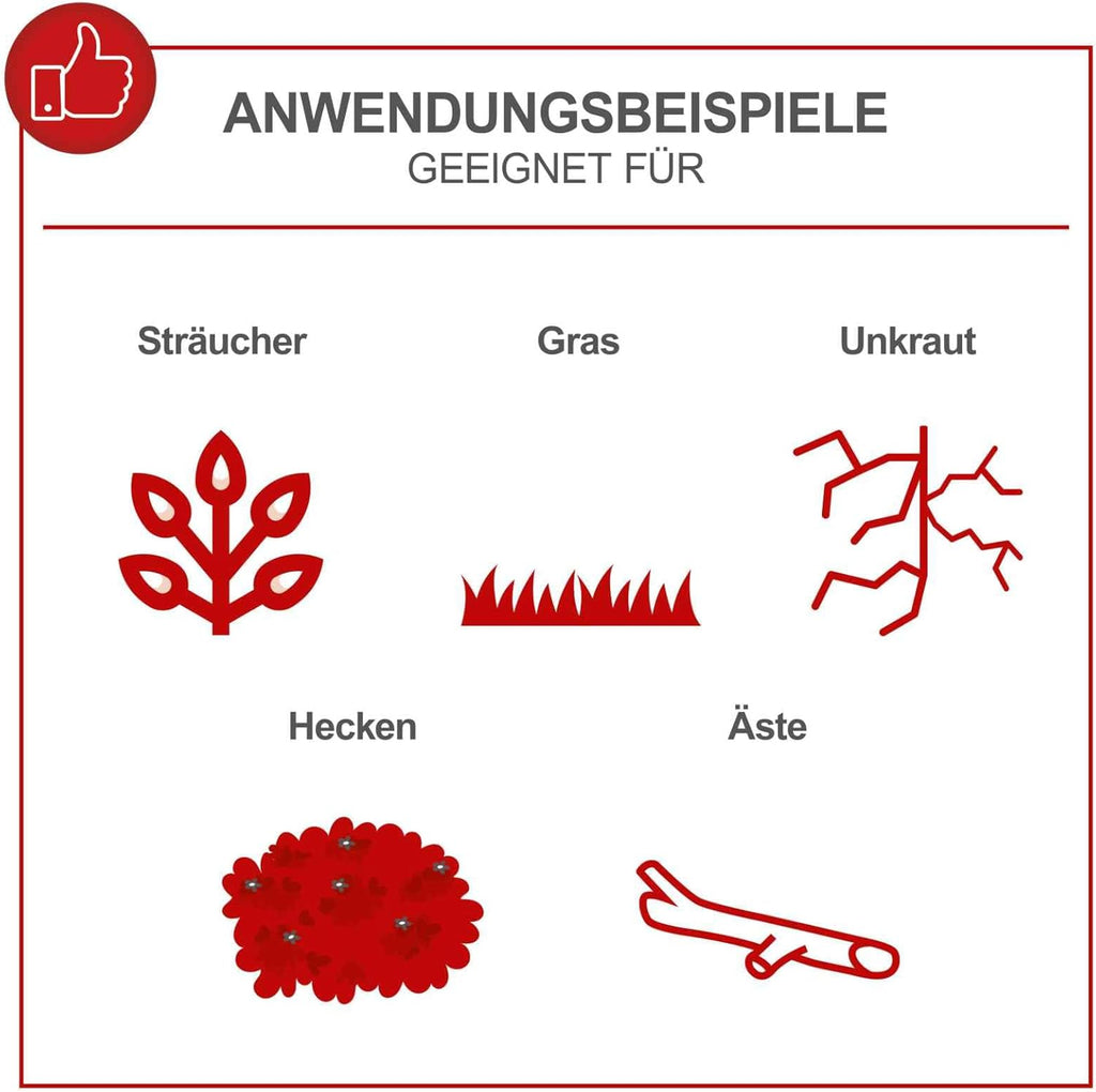 Scheppach Attrezzo multifunzione benzina MT33P | 4in1 - Decespugliatore, Motosega, Tagliabordi, Tagliasiepi | Potenza 1,22 CV | Motore 2 tempi | inclusi spallacci e protezione fianchi