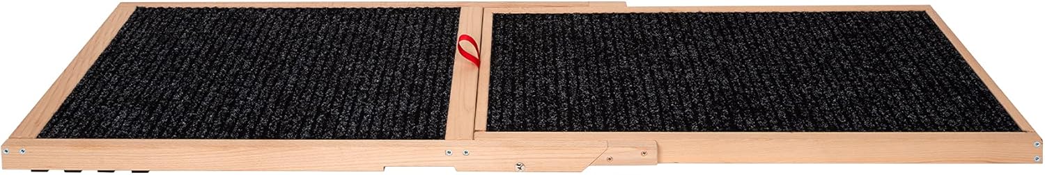 Holtaz Rampa per Cani Rampa per Gatti Scaletta per Cani per Letto o Divano Pieghevole in Legno Petwalk Scala per Cani Rampa di Carico per Animali Domestici con Inserto Antiscivolo Naturale