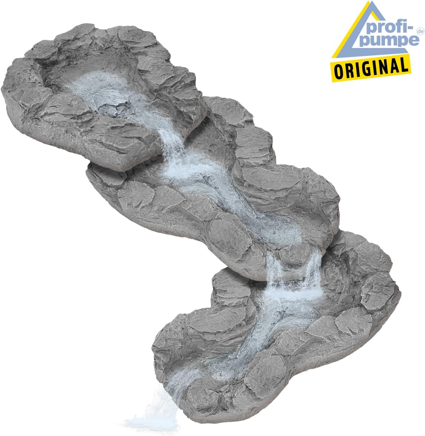 Fontana solare da giardino Bachlauf QUELLBACH II con luce LED/sistema ibrido, FONTANA ORNAMENTALE a 230V, BAGNO PER UCCELLI, CASCATA, LAMPADA DA GIARDINO, POMPA PER STAGNO - GIOCO D'ACQUA per giardino, laghetto da giardino, laghetto