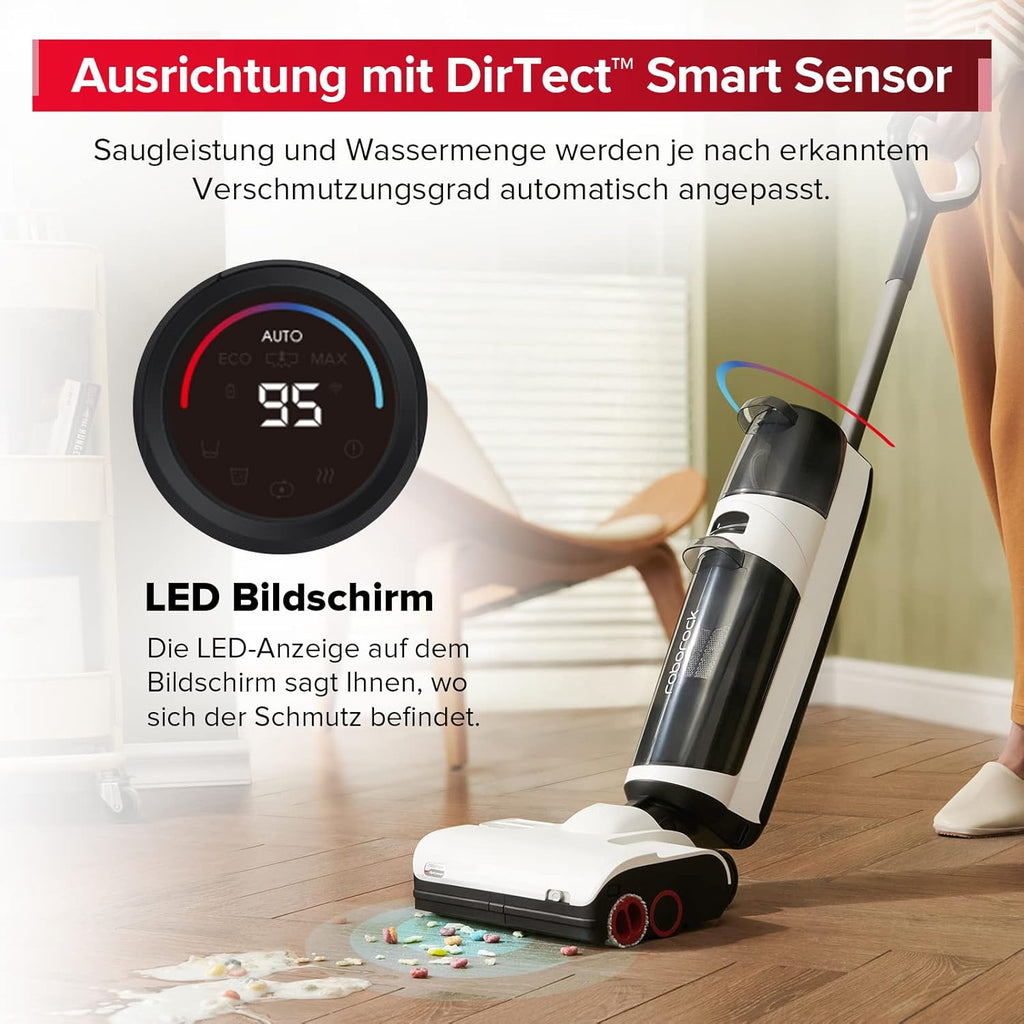 roborock Dyad Pro Aspirapolvere Lavapavimenti senza fili, 17000Pa, asciugatura automatica e autopulente, controllo tramite APP, doppio serbatoio dell'acqua per pavimenti duri