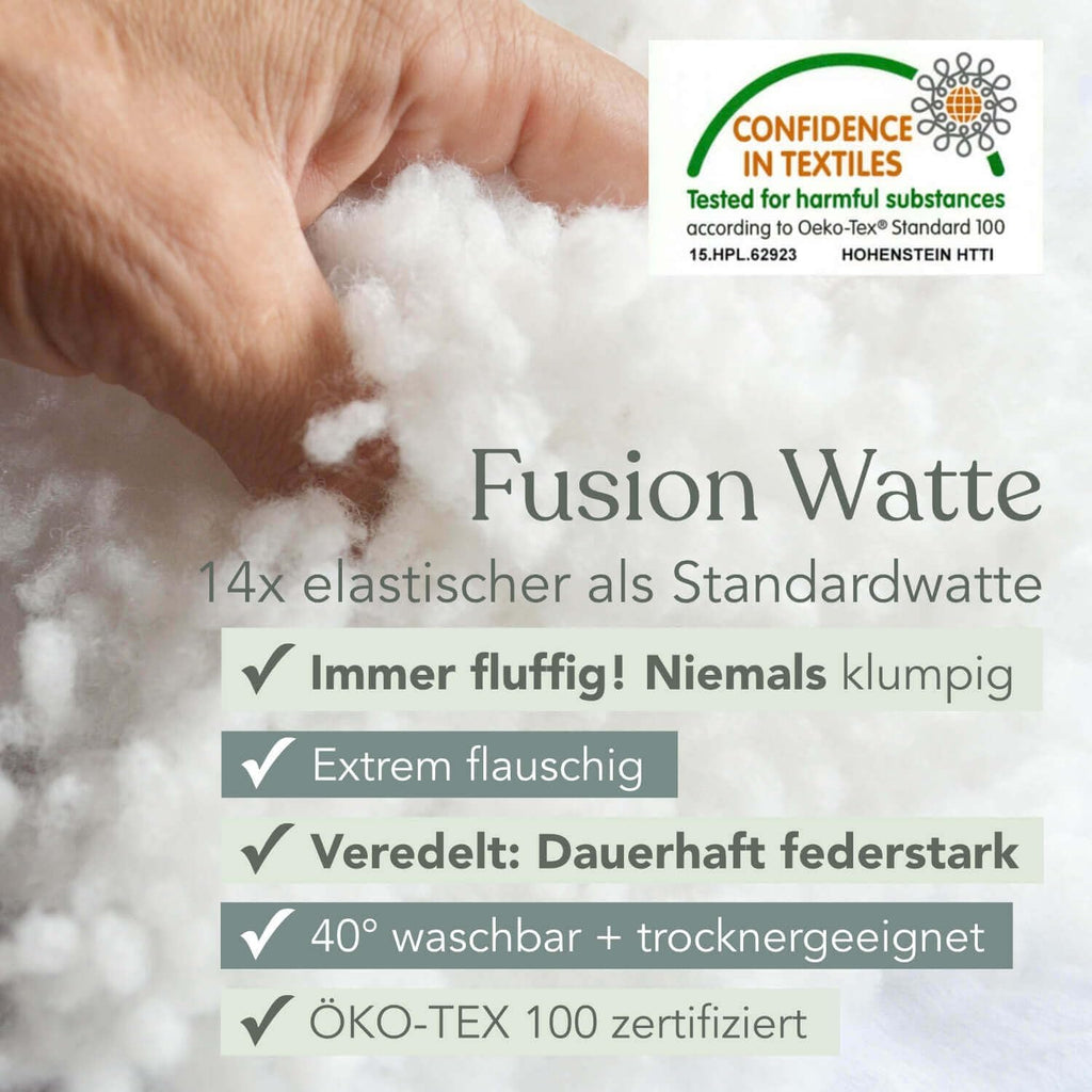 Traumreiter Visco XXL Seitenschläferkissen mit Bezug Baumwolle Graphit Grau, Hybrid Kissen + 1cm Memory Foam, U förmiges Schwangerschaftskissen Gel Body Pillow Komfortkissen Ergonomie Zertifiziert