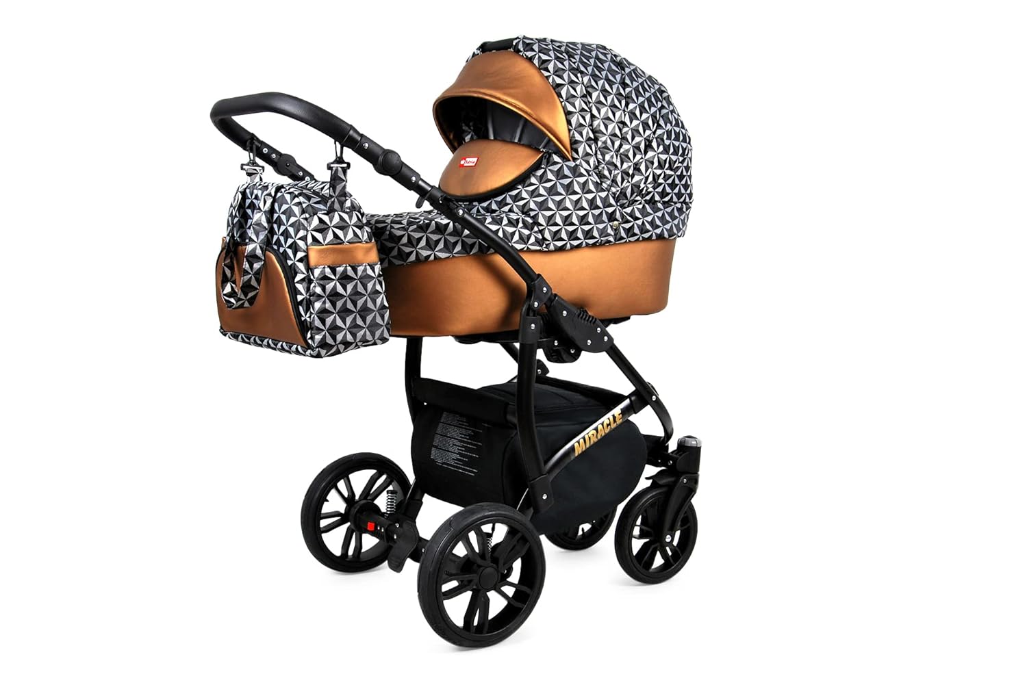 BabyLux® Bambimo Set Passeggino 3 in 1 - Optimal - incl. Navicella, Seduta Passeggino, Seggiolino Auto Ovetto - Seggiolino Auto - Set Passeggino - Passeggino Combinato con Borsa Fasciatoio, Parapioggia ecc.