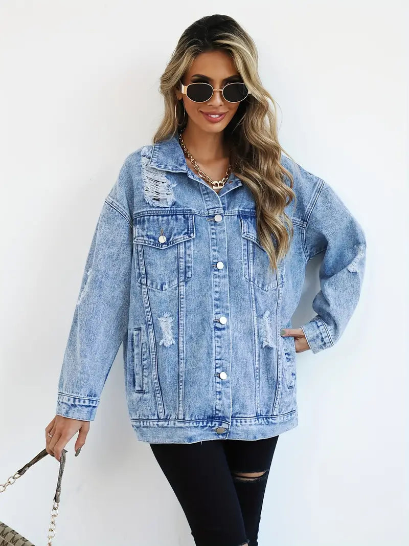 Trendige Jeansjacke in bergre für Frauen