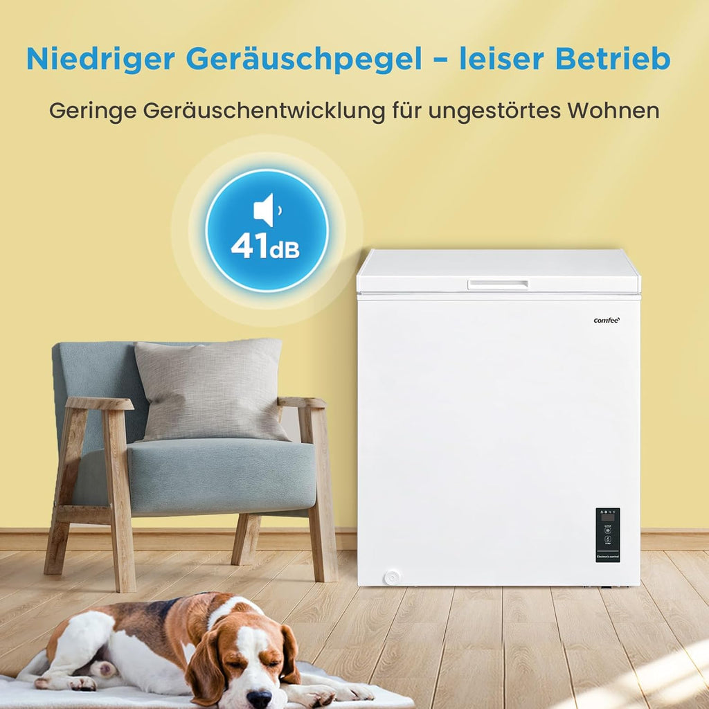 Comfee RCC100WH2(E) Congelatore a Pozzo/169 kWh/anno/85cm di altezza/99L/38dB/Bassa rumorosità/Tubo a D ad alta efficienza/Adatto a diversi scenari d'uso/Termostato regolabile/Bianco