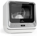 Klarstein ia Mini Lavastoviglie, lavastoviglie con spazio per 2 coperti, 6 programmi, richiede 5 litri d'acqua, display a LED, touch, lavastoviglie da tavolo incl. accessori, nero