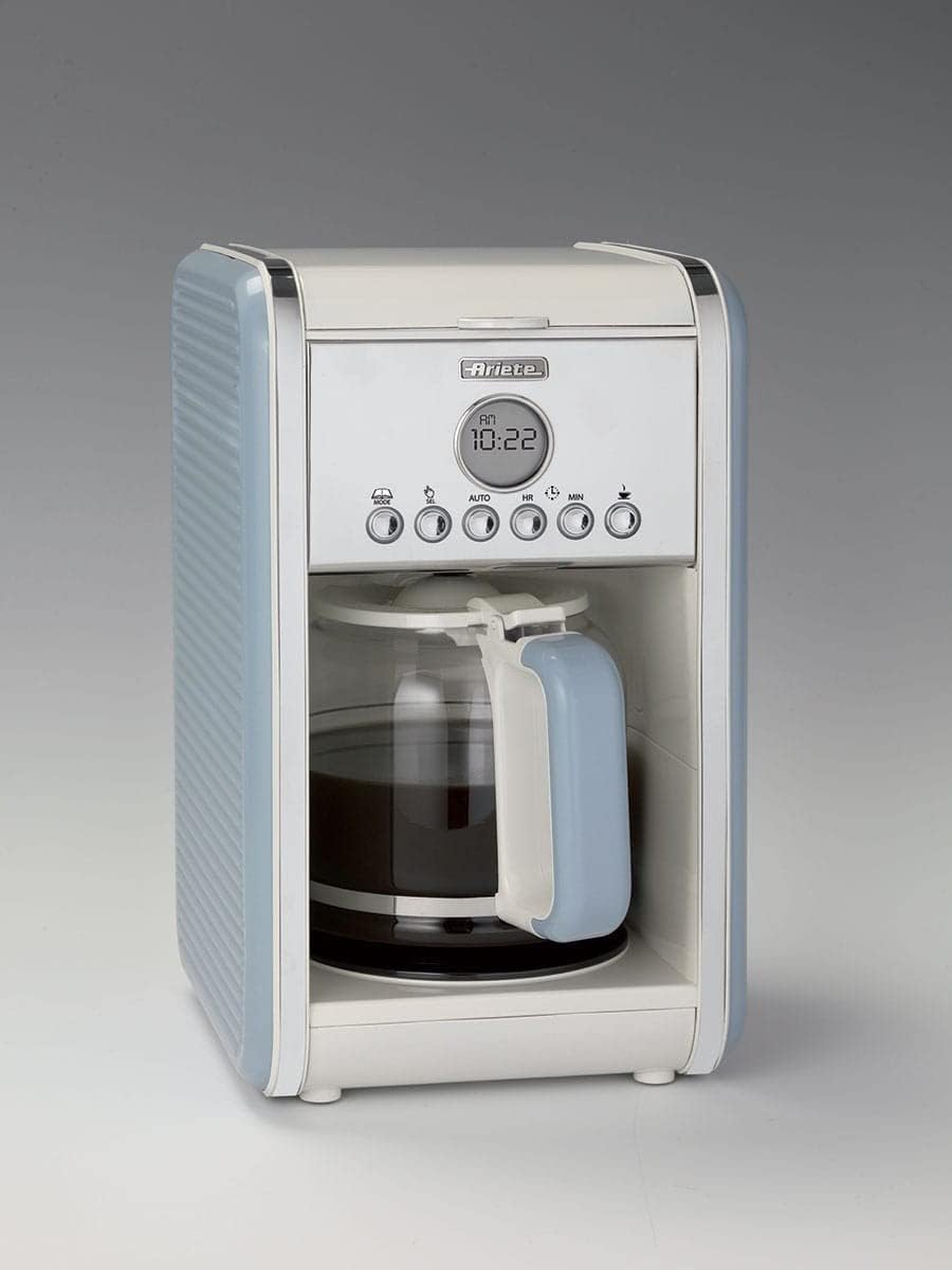 Ariete Vintage 1342 Macchina da Caffè Americano Retrò, Caraffa in Vetro Temperato, Fino a 12 Tazze, Timer 24 Ore, Spegnimento Automatico, Funzione Anti-Goccia, Piastra Riscaldante, Capacità 1.5 L, 2000 W, Verde