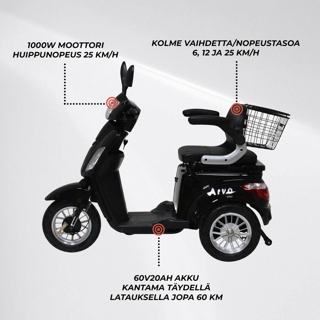 Arvo Scooter per Anziani P300 Nero