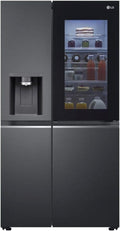 LG GSGV81PYLL Frigorifero Side by Side, Classe E, 635 L, Instaview, Frigorifero con congelatore, Dispenser ghiaccio, ghiaccio tritato, acqua, Total NoFrost, Smart Inverter Compressor, Wi-Fi