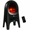 HOMCOM Stufa Elettrica Termoventilatore Effetto Fiamma a LED Telecomando