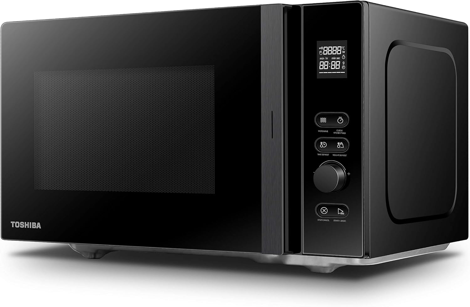 Toshiba MV-AM20T(BK) Microonde/Microonde Solo/ 20 L/ 800 W/ 5 Livelli di Potenza/ 12 Programmi Automatici/Interno in Smalto/Facile da Pulire/Funzione Scongelamento/Piatto Girevole in Vetro (24,5 cm)/Nero