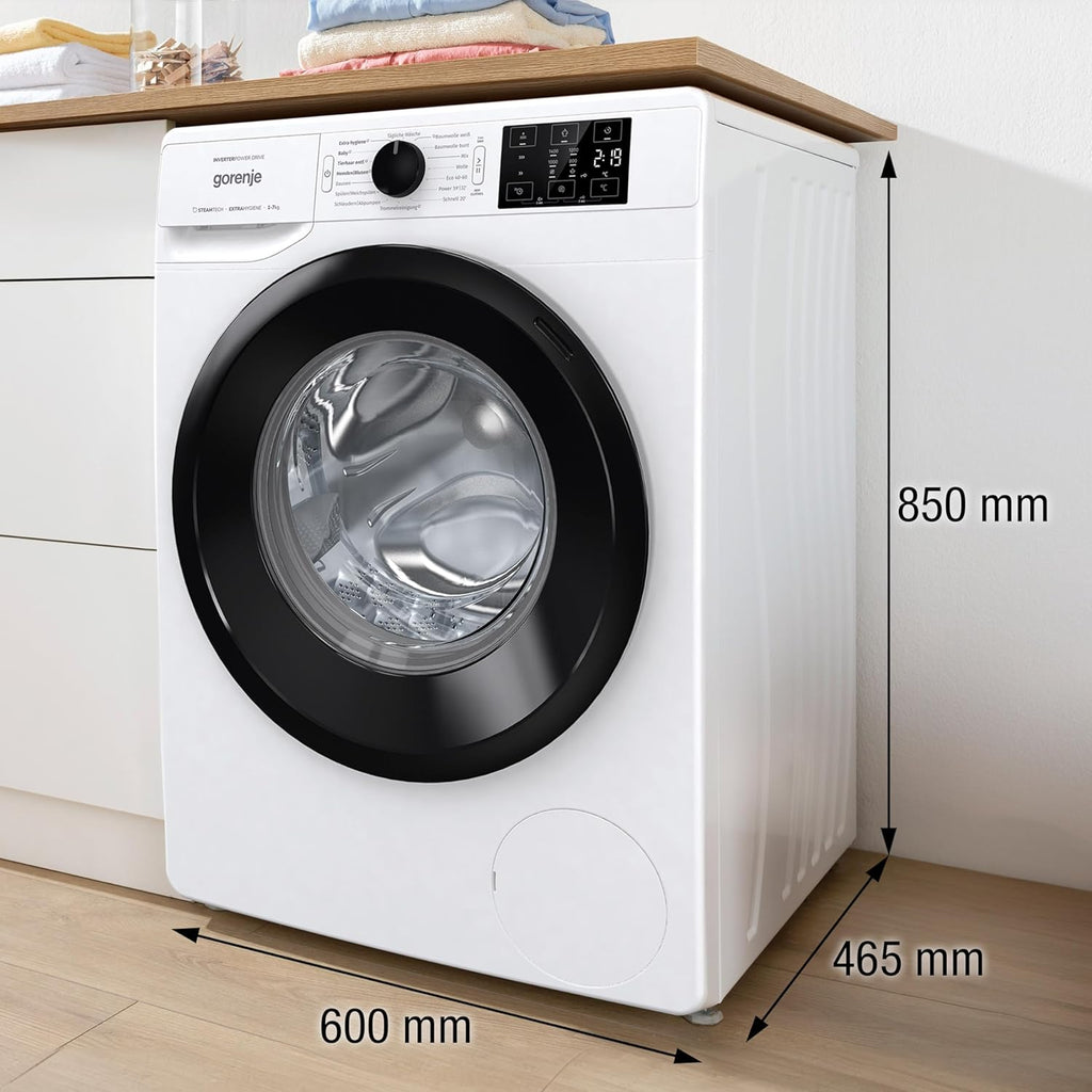 Gorenje WAM 74 SAP Lavatrice con funzione vapore / 7 kg / 1400 U / 16 programmi / AquaStop / Motore Inverter PowerDrive / Cestello in acciaio inossidabile / Sicurezza bambini / EEK A / bianco