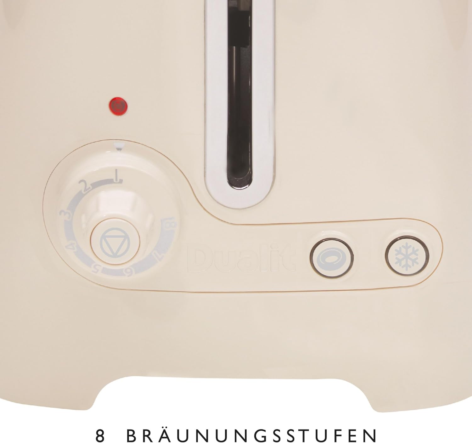 Tostapane Dualit Lite a 2 Fette - 1,1kW Tosta 60 Fette di Pane Tostato All'ora - Lucido con Bordo in Bianco Canvas - Funzione Bagel e Scongelamento - Tostapane Bianco Canvas con Fessure Larghe 36mm