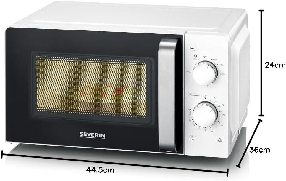 SEVERIN Forno a microonde Solo, Forno a microonde per scongelare e riscaldare, Microonde con piatto girevole per una distribuzione uniforme del calore, nero, MW 7886