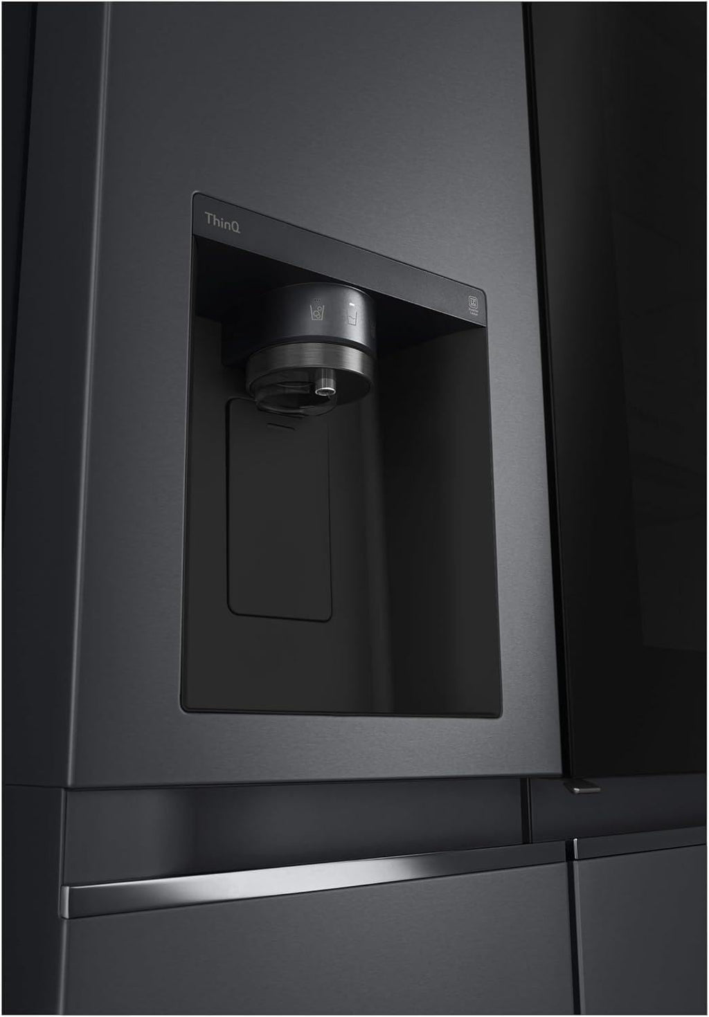 LG GSGV81PYLL Frigorifero Side by Side, Classe E, 635 L, Instaview, Frigorifero con congelatore, Dispenser ghiaccio, ghiaccio tritato, acqua, Total NoFrost, Smart Inverter Compressor, Wi-Fi