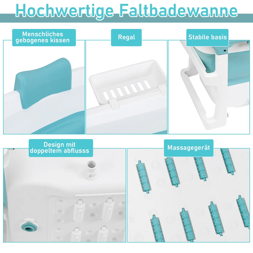 Sonnewelt Vasca da Bagno Pieghevole con Coperchio