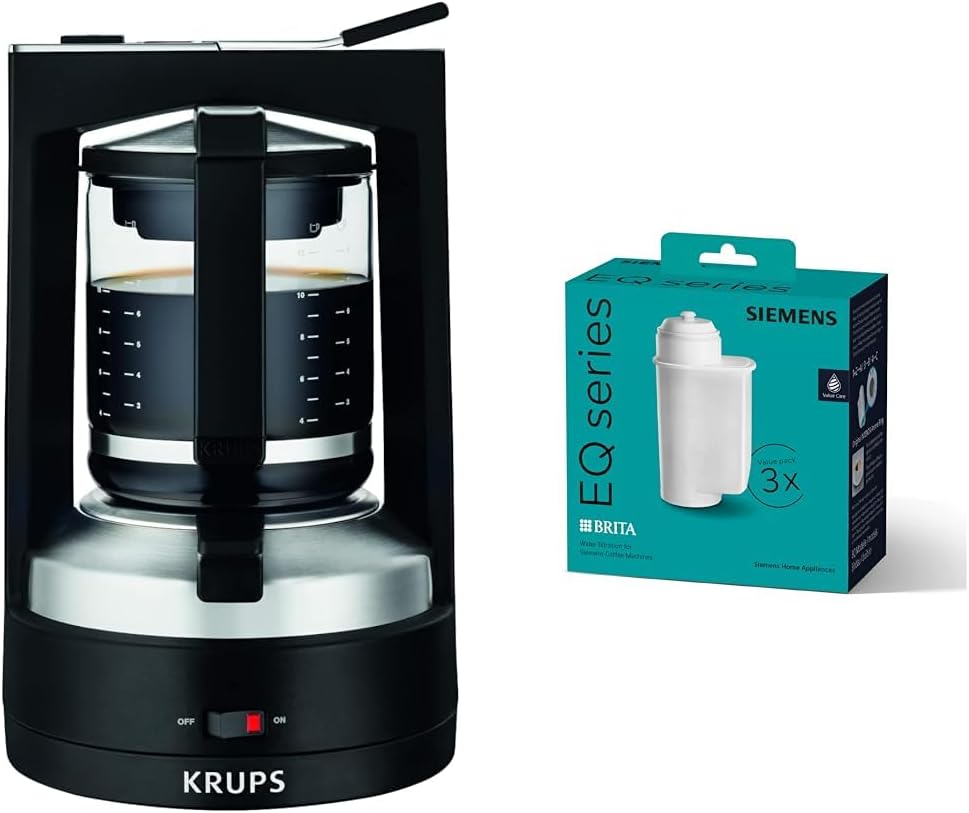 Krups KM4689 Macchina da caffè americano T8 | 850 Watt | Spegnimento automatico | 8-12 tazze | Interruttore on/off illuminato | Nero