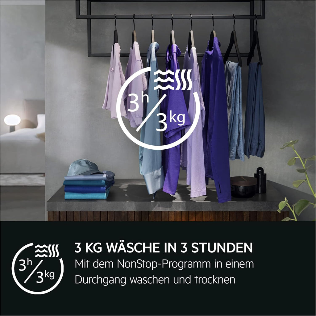AEG L7WBA60680 Lavasciuga / DualSense - cura delicata / 8 kg lavaggio / 5 kg asciugatura / D / a risparmio energetico / ProSense - regolazione automatica del carico / Funzione aggiungi indumento / ProSteam - funzione vapore rinfrescante / 1600 giri/min
