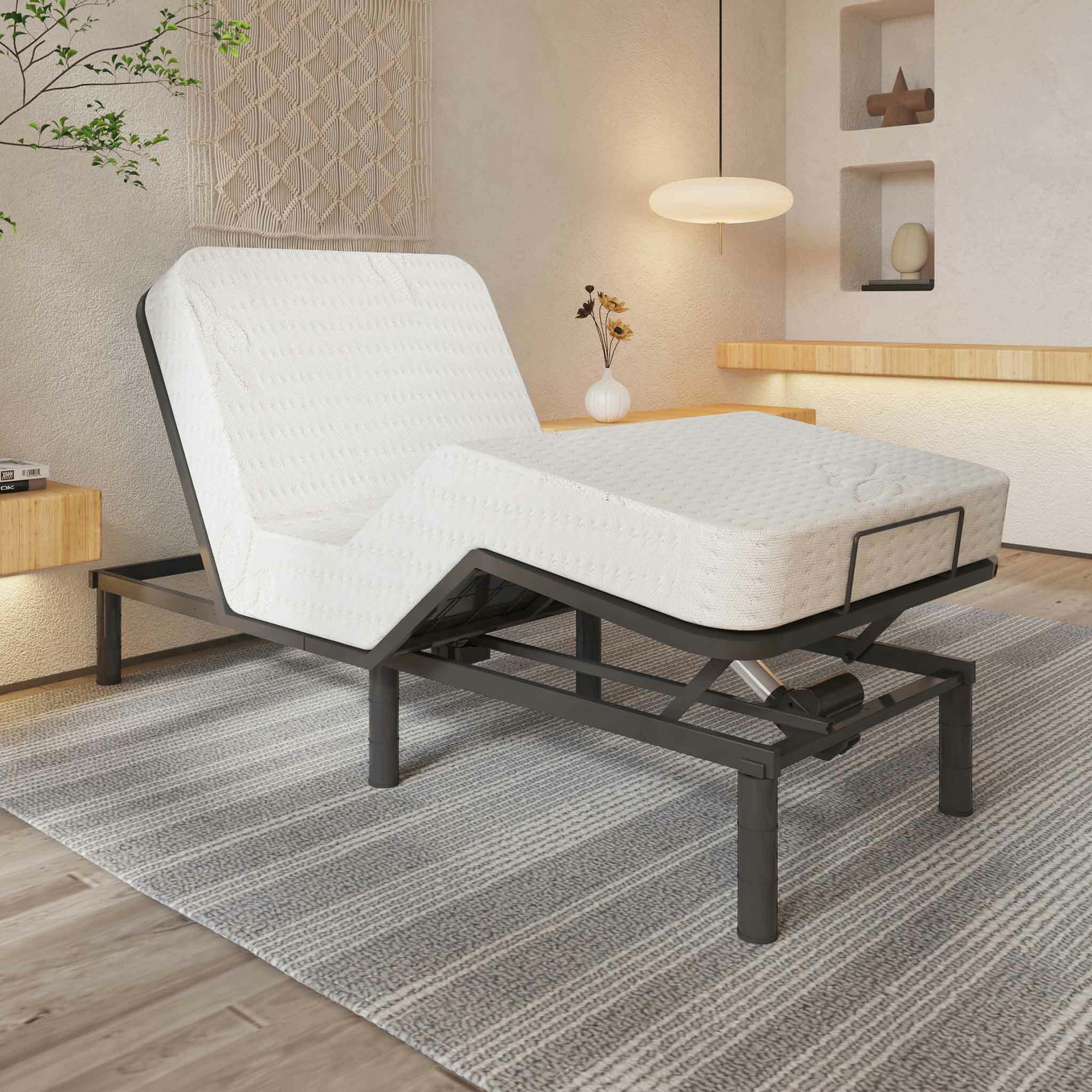 Lykke Verstellbar Bett Nordic Deluxe 90x200cm, schwarz