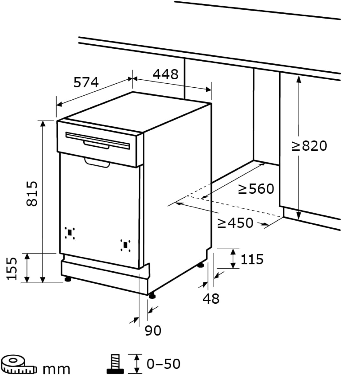 Lavastoviglie Exquisit, 45 cm di larghezza, parzialmente integrata, 9 coperti, 9 litri, partenza ritardata, modalità ECO, lavastoviglie 45 cm, EGSP51009-EB-030E inox