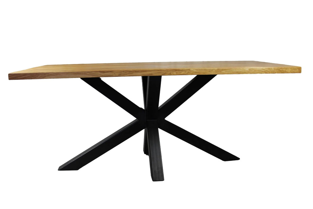 Serie UNA | Tavolo in legno massello - Rovere - gamba Matrix inclusa - varie misure e colori | Lunghezza: 160 - 300 cm | Larghezza: 90 - 100 cm