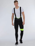 Herren Thermo Fahrradhose Lang Trgerhose Pro Team II  Schwarz-Neon