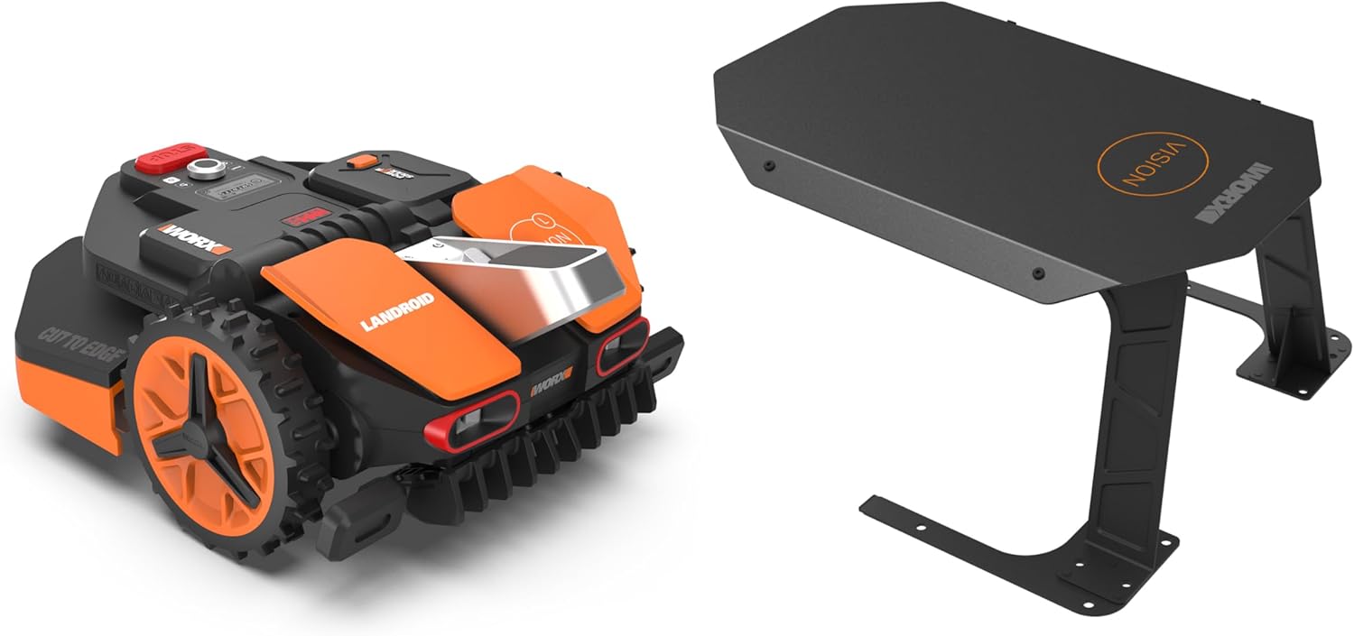 WORX Landroid M WR141E Robot tosaerba/Rasaerba a batteria per piccoli giardini fino a 500 mq/Rasaerba semovente per un taglio netto, Multicolore