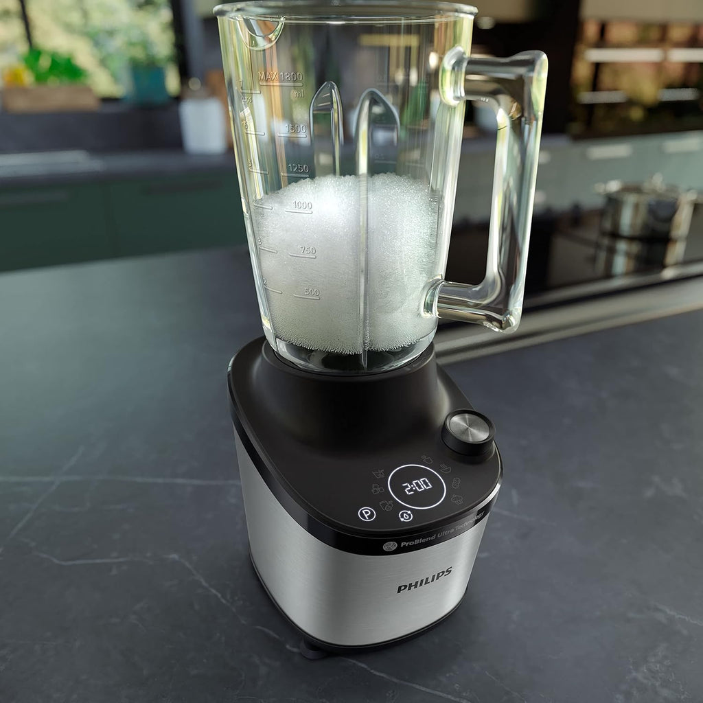 Philips Frullatore 7000 Series - 1500 Watt, 2 Litri, Tecnologia ProBlend Ultra, Programmi di Selezione Rapida, Ricette HomeID, Funzione Quick Clean, 2 Bicchieri in Tritan (HR3760/10)