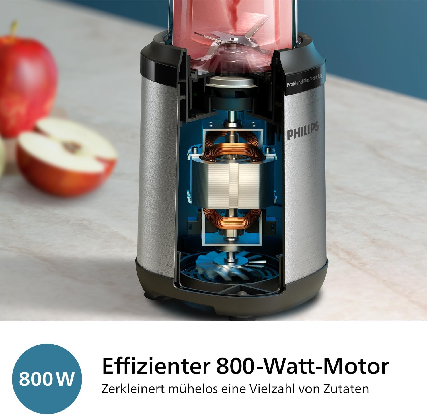 Philips Frullatore e Smoothie Maker – 600W, caraffa da 2 litri, app con ricette, 2 velocità + funzione Pulse, ProBlend, funzione tritaghiaccio (HR2291/41)