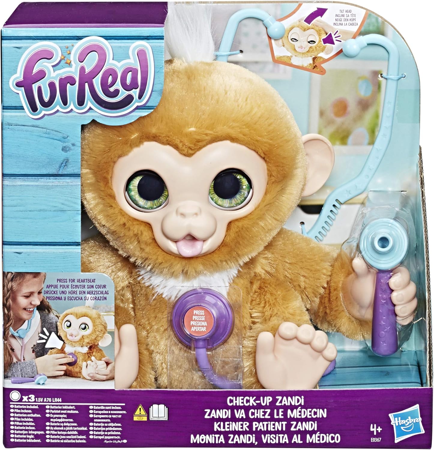 Hasbro FurReal E0367EU4 - Zandi il Piccolo Paziente, peluche interattivo