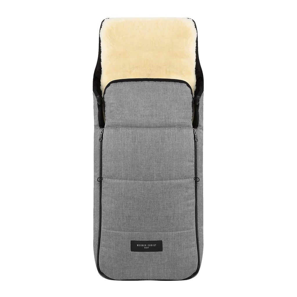 WERNER CHRIST BABY, Kinderwagen-Fußsack CORTINA – Thermo Winterfußsack (Kinder ab 6 - bis 36 Monate), mit herausnehmbarer Lammfelleinlage, medizinisches Fell, in Black (schwarz)