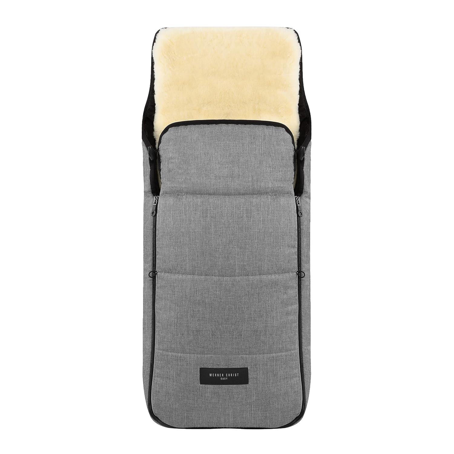 WERNER CHRIST BABY, Kinderwagen-Fußsack CORTINA – Thermo Winterfußsack (Kinder ab 6 - bis 36 Monate), mit herausnehmbarer Lammfelleinlage, medizinisches Fell, in Black (schwarz)