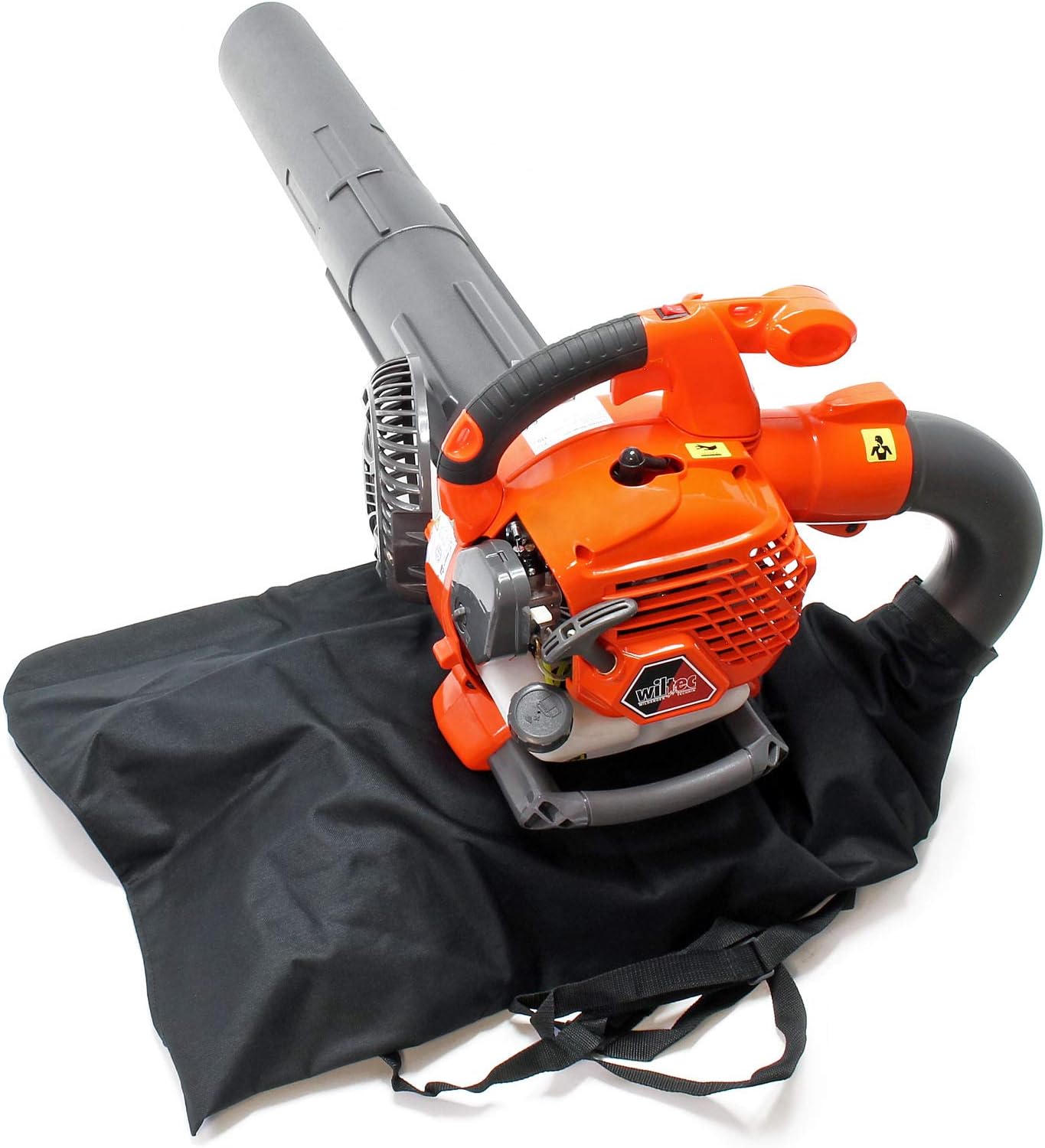 Wiltec Soffiatore per foglie 1,7 CV a zaino, Soffiatore per foglie a benzina con serbatoio da 1,2 l, Soffiatore per foglie a benzina utilizzabile con una sola mano, Soffiatore per foglie incl. ugelli