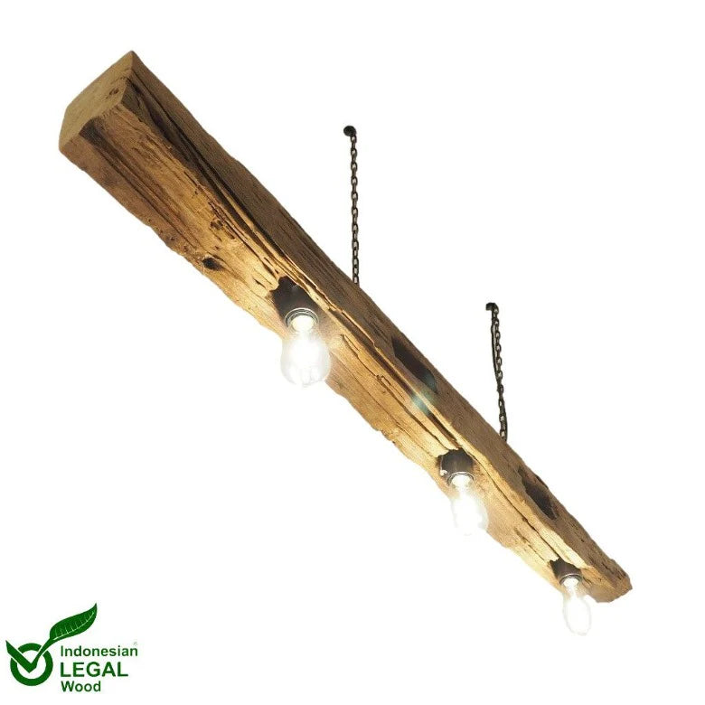 KERBO Lampada da soffitto in teak 140 cm