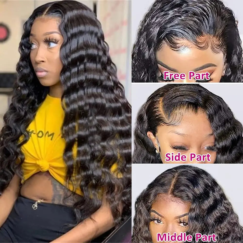 Trasforma il tuo look con la parrucca Xbeauty Loose Wave Lace Front 13x4 HD Trasparente 180% Densità in Loose Deep Wave, capelli umani pre-pizzicati con baby hair