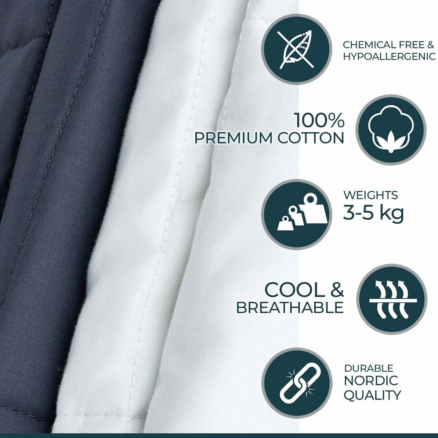 Polar Night Coperta ponderata per bambini 3-5KG, 100x150cm, cotone