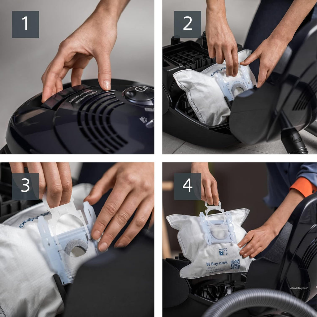 Siemens synchropower VS06A111 Aspirapolvere con sacchetto, aspirapolvere a traino, filtro igienico, spazzola per pavimenti duri e tappeti, elevata potenza di aspirazione, cavo lungo, bocchetta a lancia, 600 W, blu