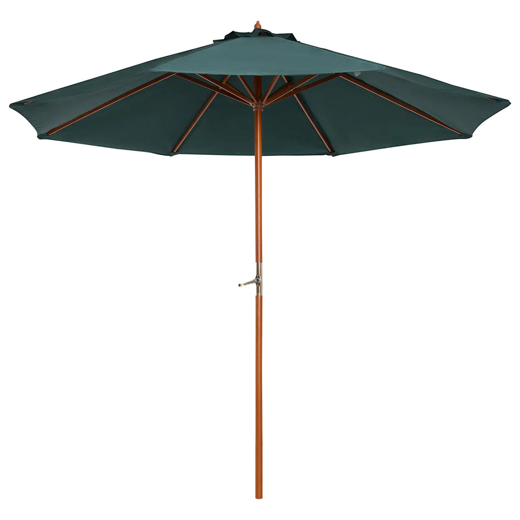 Outsunny Sonnenschirm Garten UV-beständig Handkurbel Pappelholz