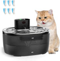PJDDP Fontana per Gatti, Fontana per Acqua Potabile da 3,2L Senza Fili, Distributore di Acqua per Cani con Vassoio in Acciaio Inox, 20Db Estremamente Silenzioso, Fontana per Animali Domestici Facile da Pulire