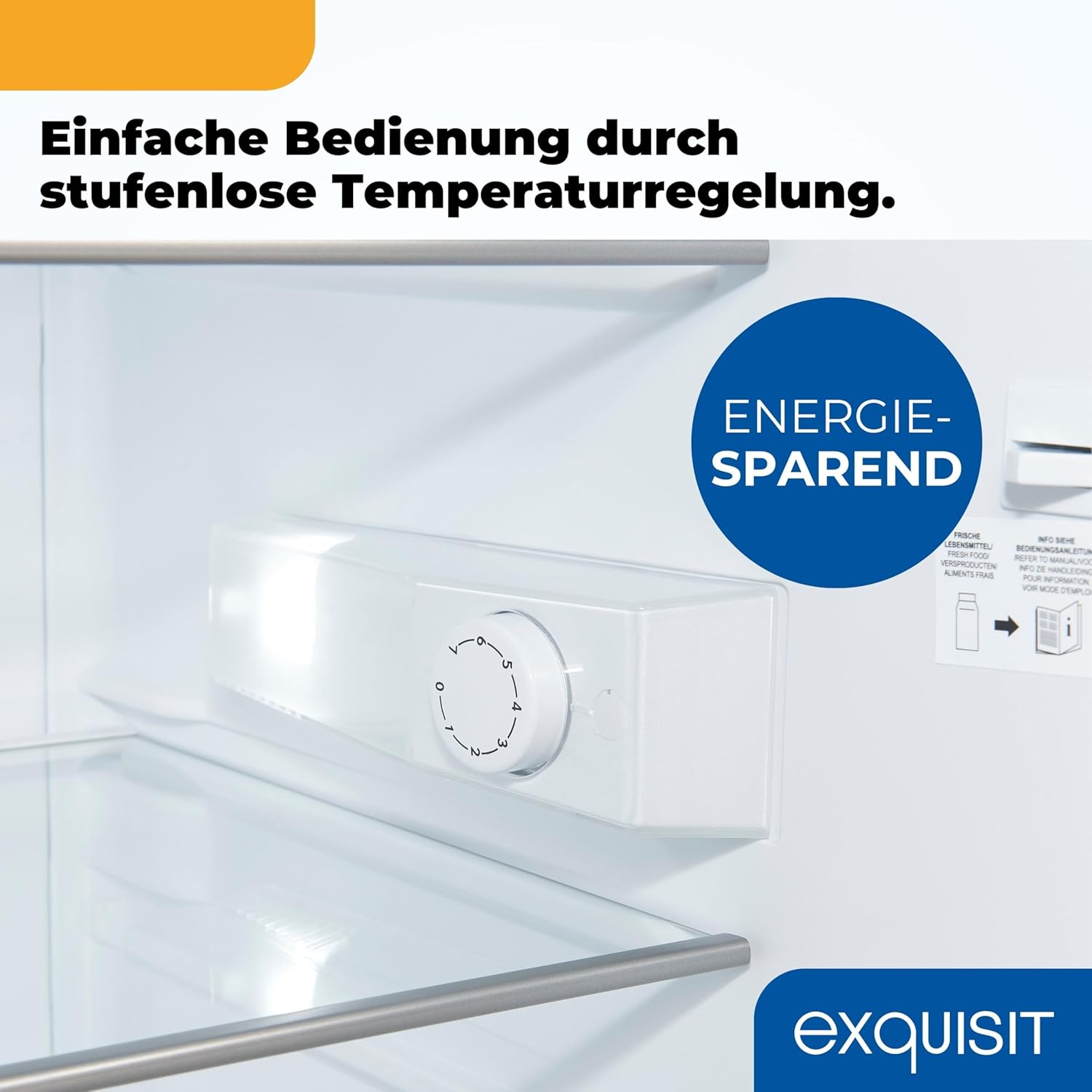 Exquisit Frigorifero senza scomparto congelatore, 133 litri, frigorifero a tutta capacità a libera installazione, cerniera porta reversibile, KS516-V-H-010D bianco