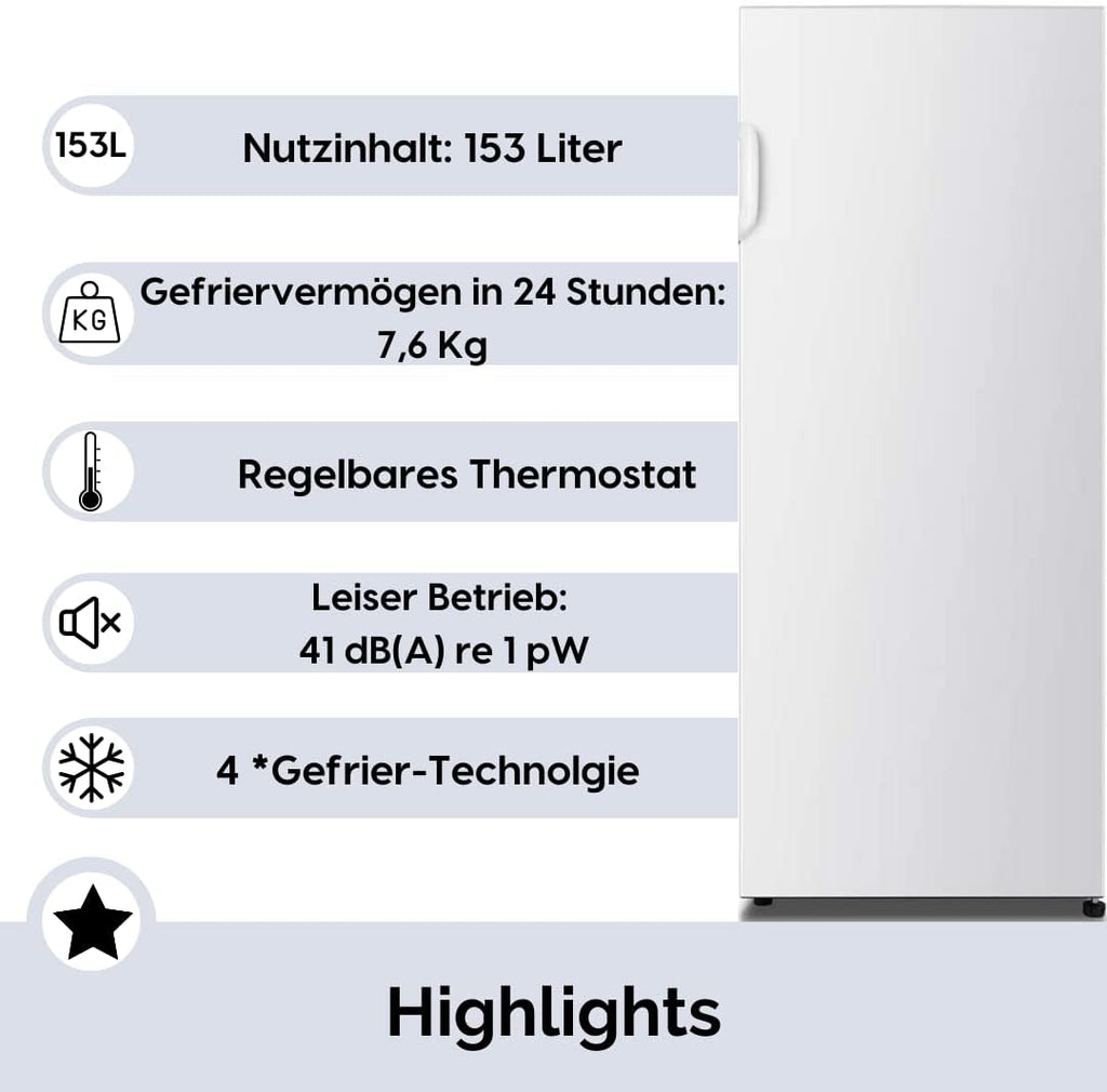 PKM Gefrierschrank GS169.4A++ | Weiß | 165 Liter | Energieeffizienzklasse E