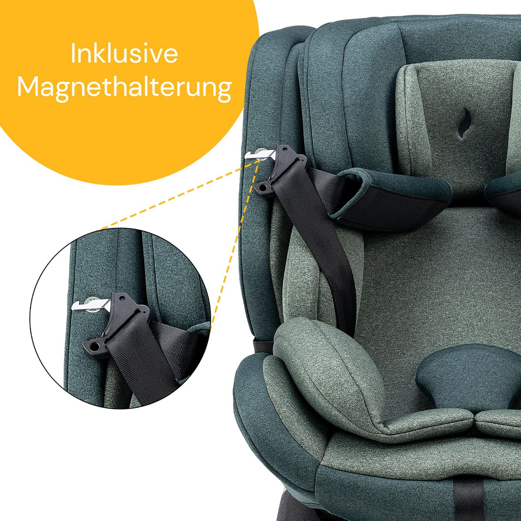 Osann Eno360 i-Size, seggiolino auto girevole 40-150 cm, reboarder con Isofix, seggiolino auto per bambini – Grigio Scuro Melange