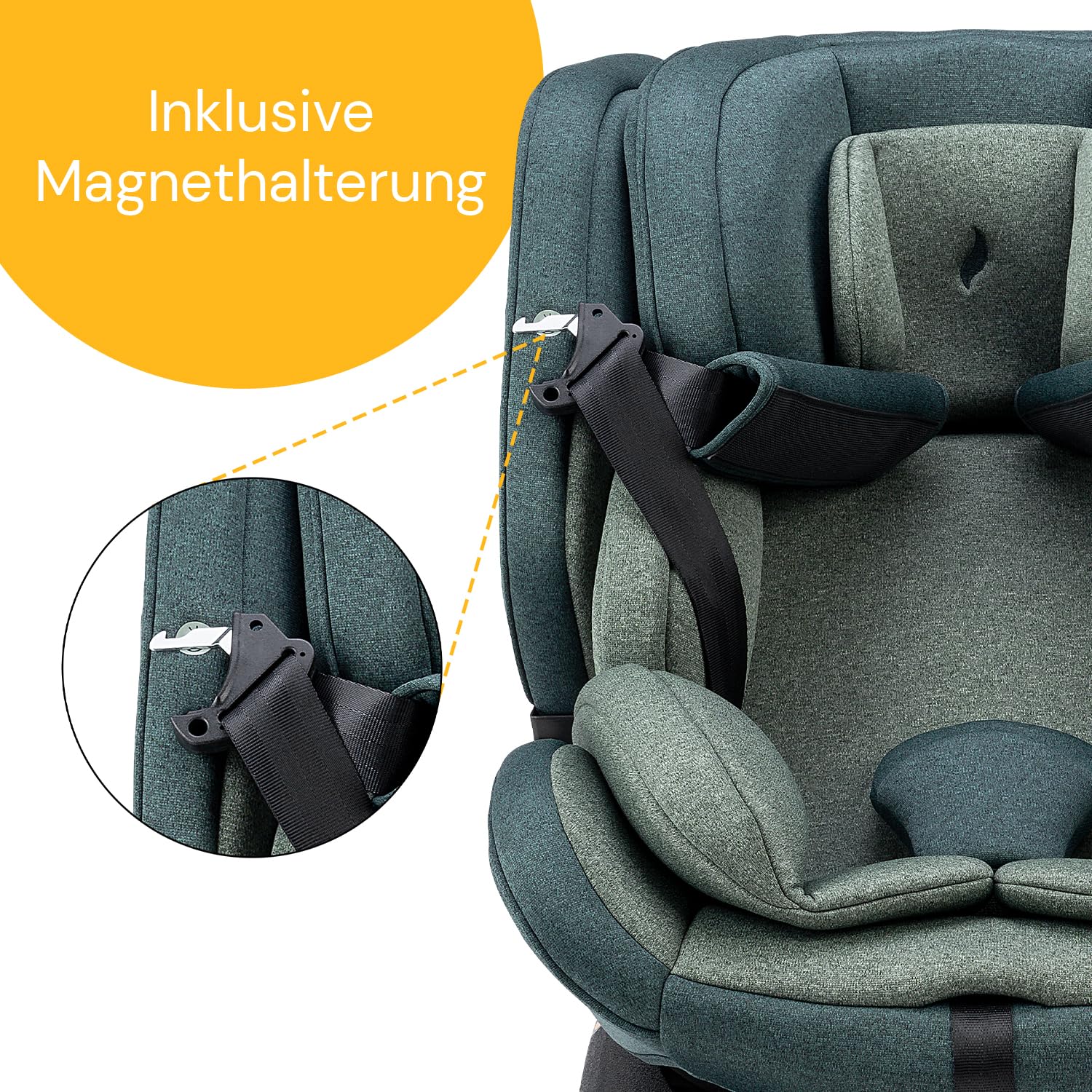 Osann Eno360 i-Size, seggiolino auto girevole 40-150 cm, reboarder con Isofix, seggiolino auto per bambini – Grigio Scuro Melange
