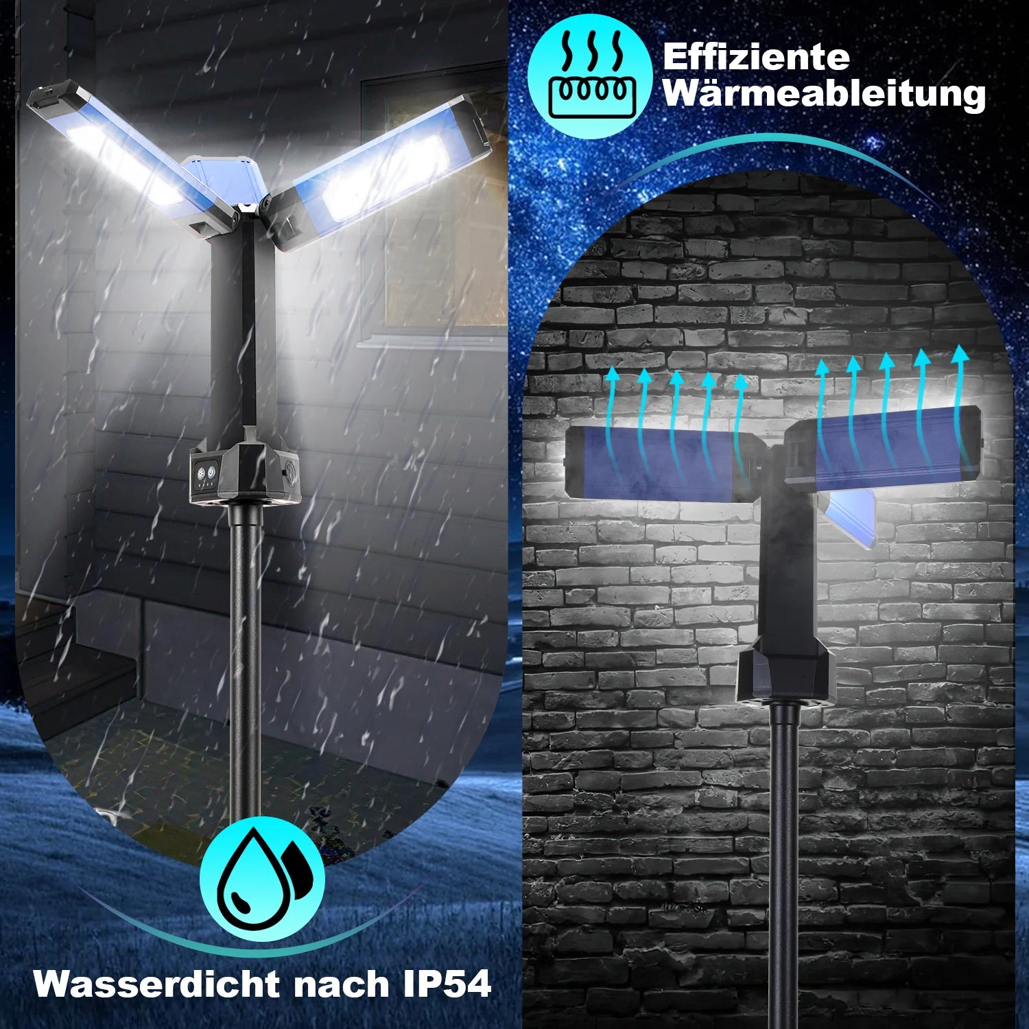 Sonnewelt Baustrahler LED mit Stativ Kabellose