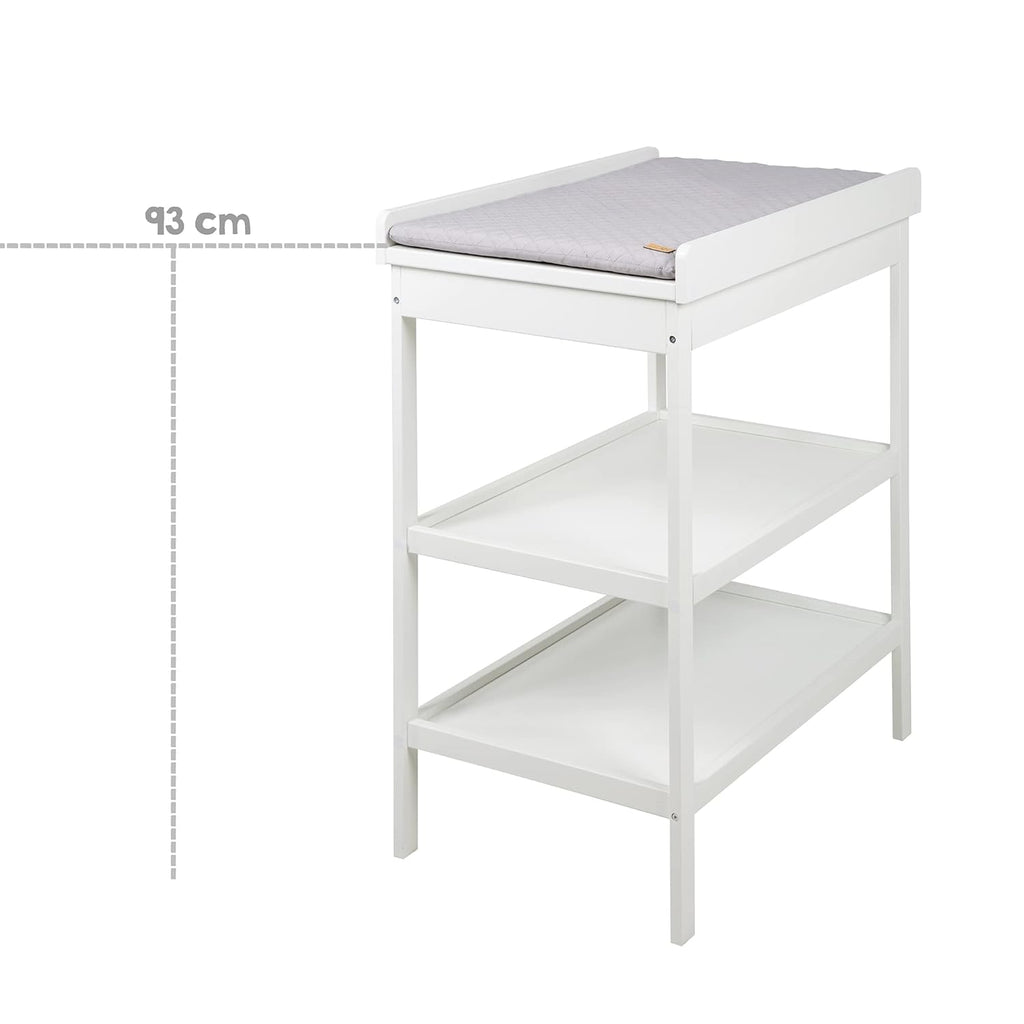 roba Fasciatoio da Bagno Combinato + Materassino Fasciatoio Style grigio - Fasciatoio Mobile Combinato con Vasca Integrata - con piano fasciatoio estraibile - Legno bianco