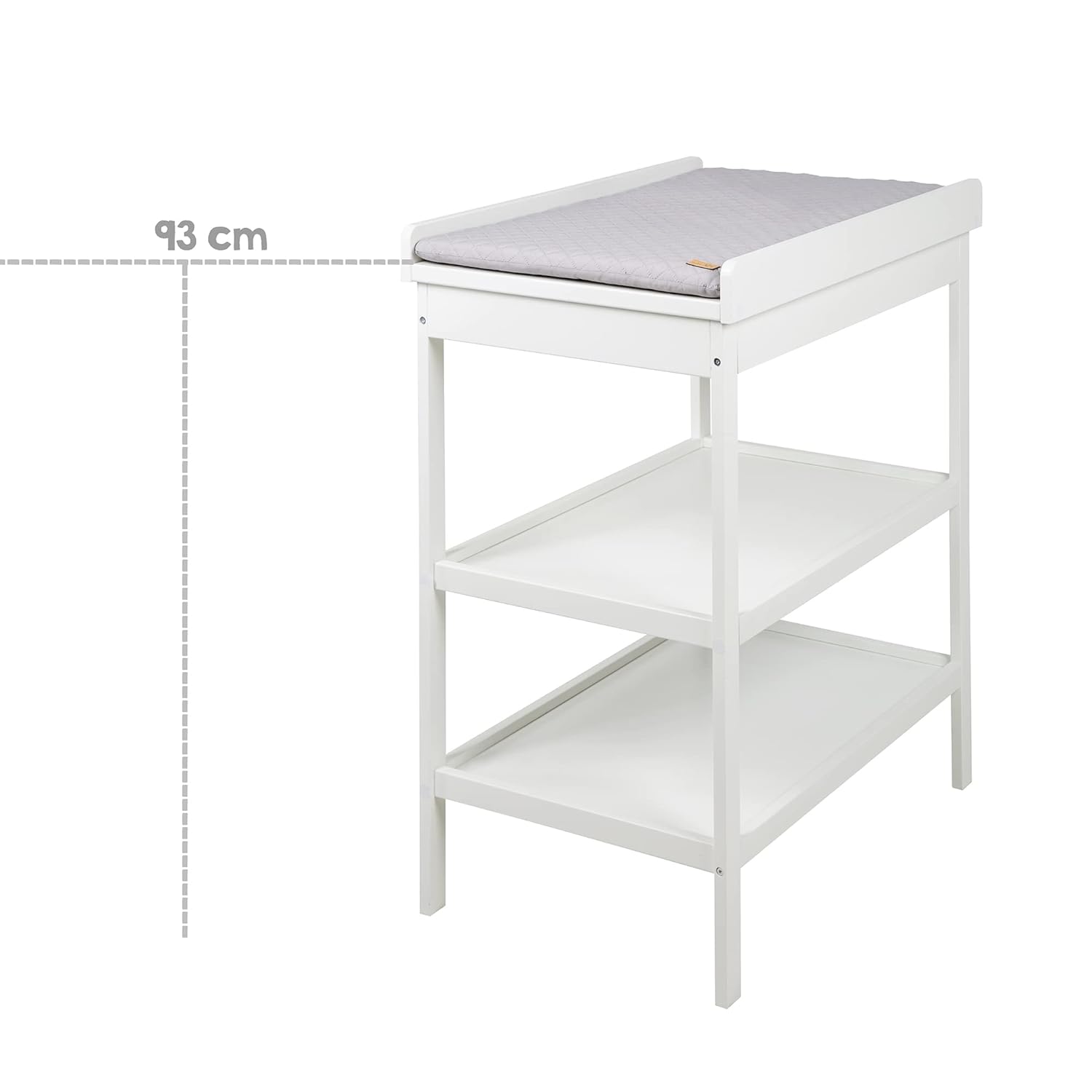 roba Fasciatoio da Bagno Combinato + Materassino Fasciatoio Style grigio - Fasciatoio Mobile Combinato con Vasca Integrata - con piano fasciatoio estraibile - Legno bianco