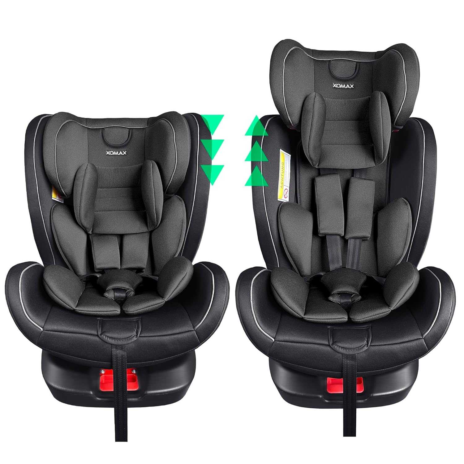 XOMAX XZ-16 Kindersitz drehbar 360° mit ISOFIX und Liegefunktion I mitwachsend I 0-36 kg, 0-12 Jahre, Gruppe 0/1/2/3 I 5-Punkt-Gurt und 3-Punkt-Gurt I Bezug abnehmbar, waschbar I ECE i-Size 129R